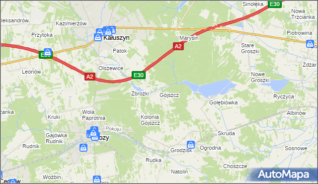 mapa Gójszcz, Gójszcz na mapie Targeo