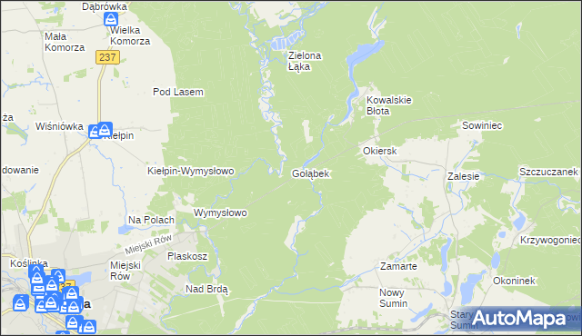 mapa Gołąbek gmina Cekcyn, Gołąbek gmina Cekcyn na mapie Targeo