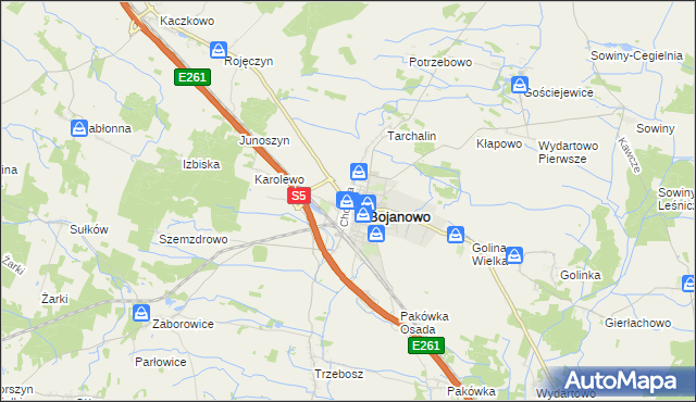 mapa Gołaszyn gmina Bojanowo, Gołaszyn gmina Bojanowo na mapie Targeo