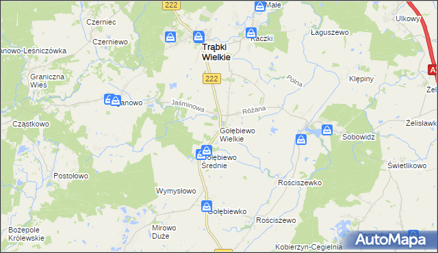 mapa Gołębiewo Wielkie, Gołębiewo Wielkie na mapie Targeo