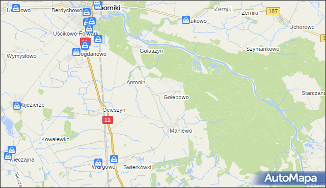 mapa Gołębowo, Gołębowo na mapie Targeo