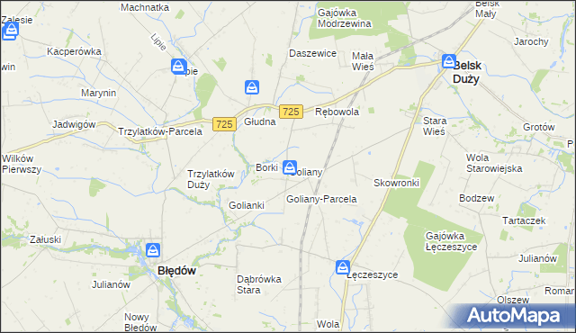 mapa Goliany, Goliany na mapie Targeo