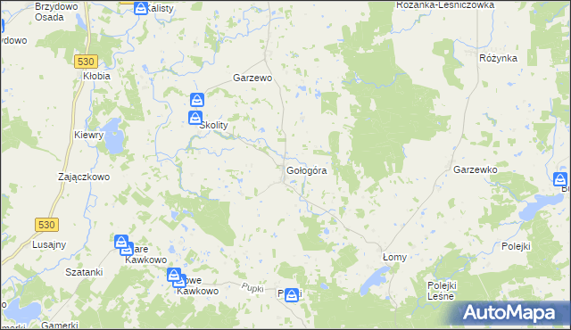 mapa Gołogóra gmina Świątki, Gołogóra gmina Świątki na mapie Targeo