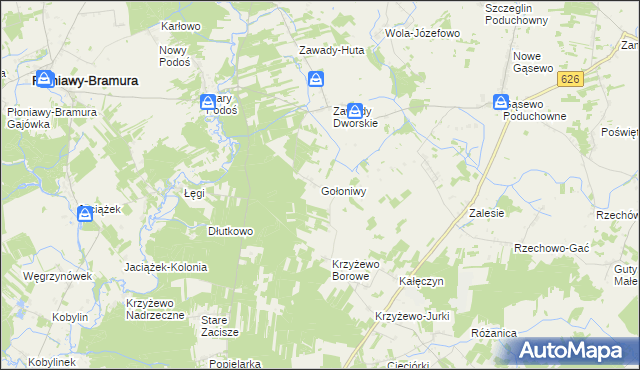 mapa Gołoniwy, Gołoniwy na mapie Targeo