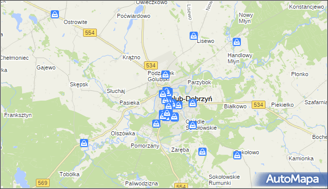 mapa Golub-Dobrzyń, Golub-Dobrzyń na mapie Targeo