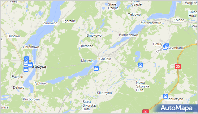 mapa Gołubie, Gołubie na mapie Targeo