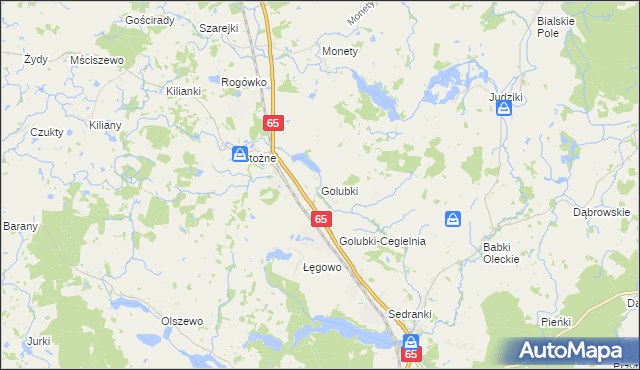 mapa Golubki, Golubki na mapie Targeo