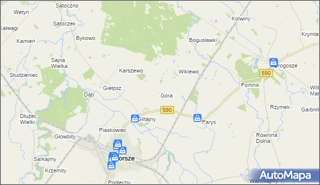 mapa Góra gmina Korsze, Góra gmina Korsze na mapie Targeo