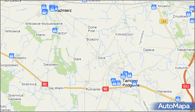 mapa Góra gmina Tarnowo Podgórne, Góra gmina Tarnowo Podgórne na mapie Targeo