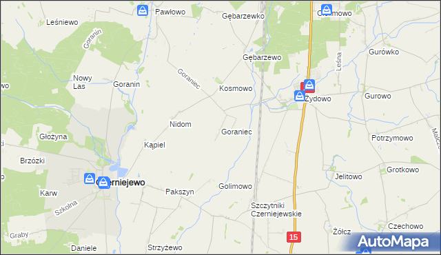 mapa Goraniec, Goraniec na mapie Targeo