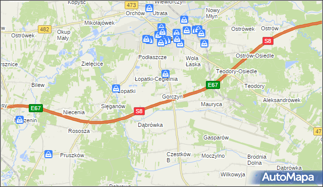 mapa Gorczyn, Gorczyn na mapie Targeo