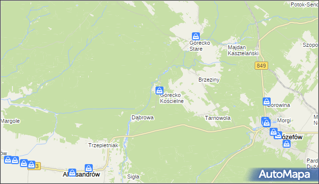 mapa Górecko Kościelne, Górecko Kościelne na mapie Targeo