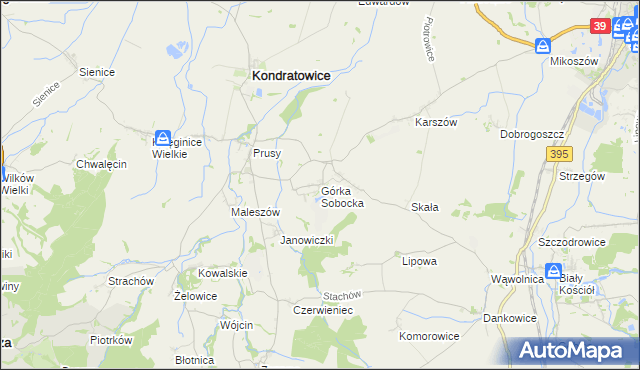 mapa Górka Sobocka, Górka Sobocka na mapie Targeo