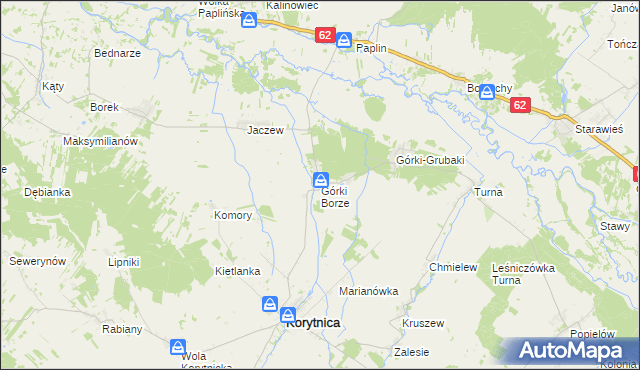 mapa Górki Borze, Górki Borze na mapie Targeo
