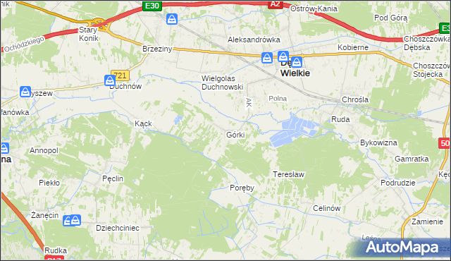 mapa Górki gmina Dębe Wielkie, Górki gmina Dębe Wielkie na mapie Targeo