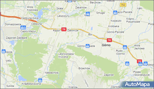 mapa Górno-Zawada, Górno-Zawada na mapie Targeo