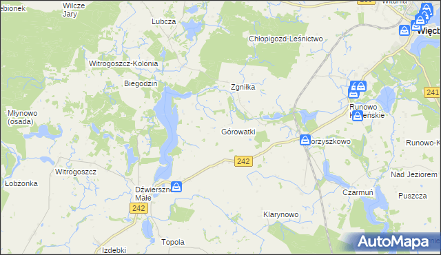 mapa Górowatki, Górowatki na mapie Targeo