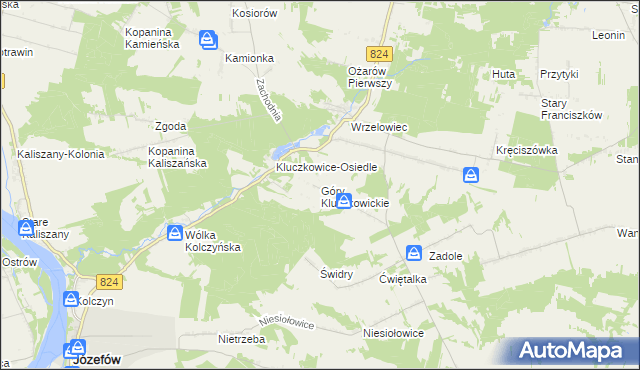 mapa Góry Kluczkowickie, Góry Kluczkowickie na mapie Targeo