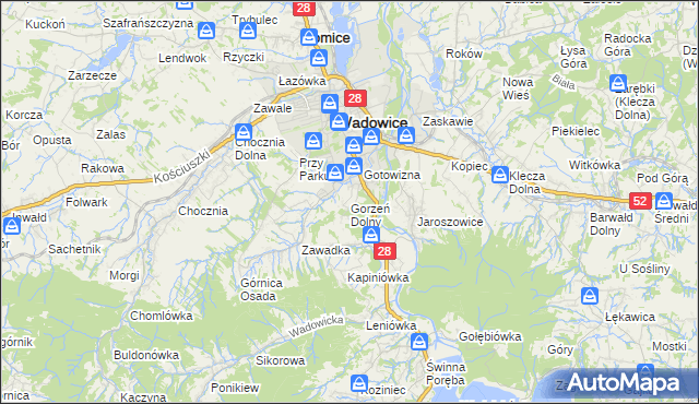mapa Gorzeń Dolny, Gorzeń Dolny na mapie Targeo