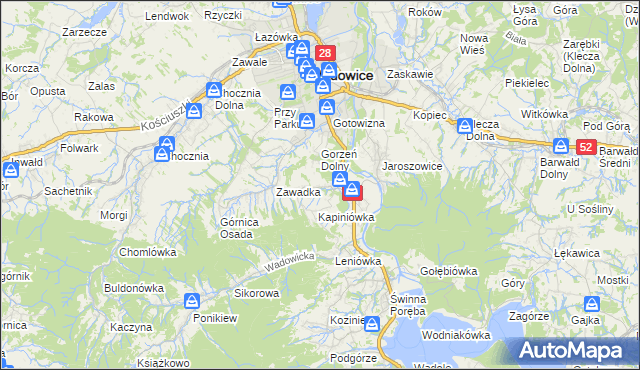 mapa Gorzeń Górny, Gorzeń Górny na mapie Targeo