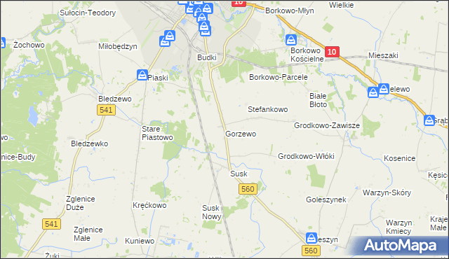 mapa Gorzewo gmina Sierpc, Gorzewo gmina Sierpc na mapie Targeo