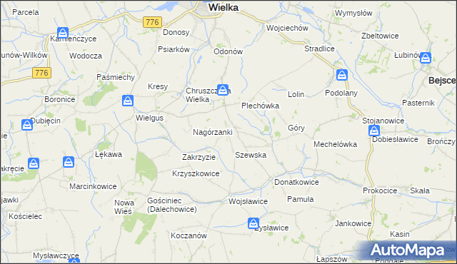 mapa Gorzków gmina Kazimierza Wielka, Gorzków gmina Kazimierza Wielka na mapie Targeo