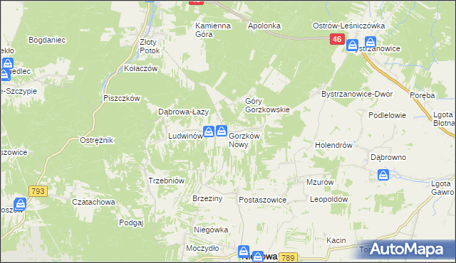 mapa Gorzków Nowy, Gorzków Nowy na mapie Targeo