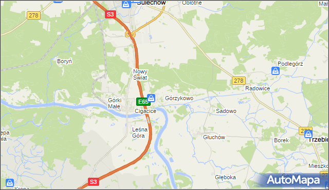 mapa Górzykowo, Górzykowo na mapie Targeo