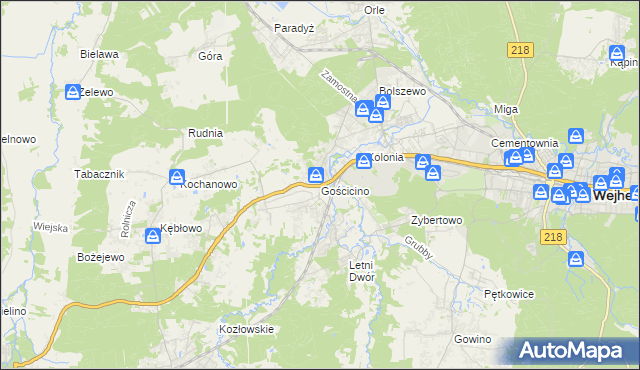 mapa Gościcino, Gościcino na mapie Targeo