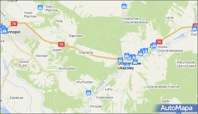 mapa Gościeradów-Folwark, Gościeradów-Folwark na mapie Targeo