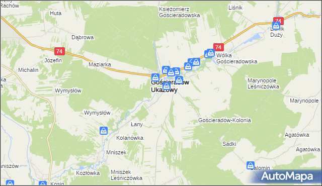 mapa Gościeradów Plebański, Gościeradów Plebański na mapie Targeo