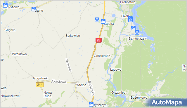 mapa Gościeradz, Gościeradz na mapie Targeo