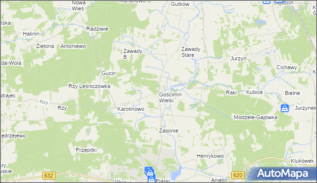 mapa Gościmin Wielki, Gościmin Wielki na mapie Targeo