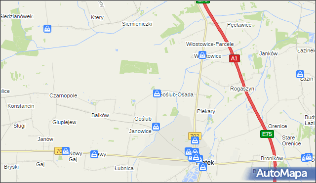 mapa Goślub-Osada, Goślub-Osada na mapie Targeo