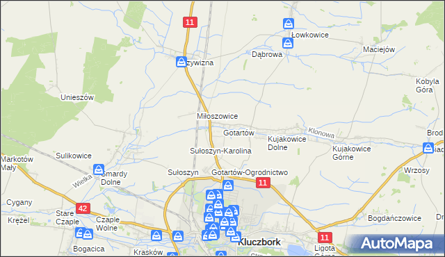 mapa Gotartów, Gotartów na mapie Targeo
