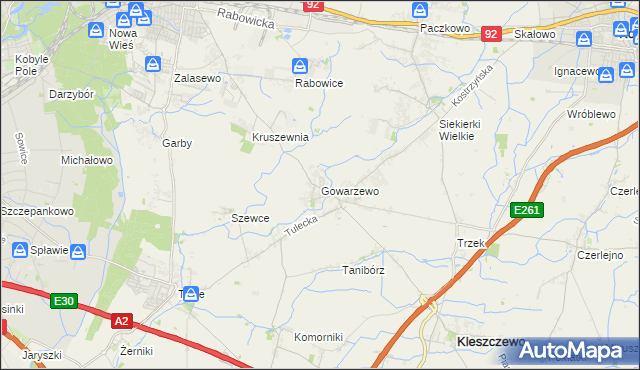 mapa Gowarzewo, Gowarzewo na mapie Targeo