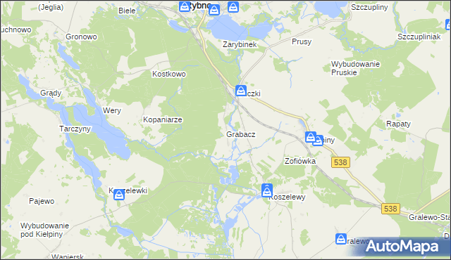mapa Grabacz, Grabacz na mapie Targeo