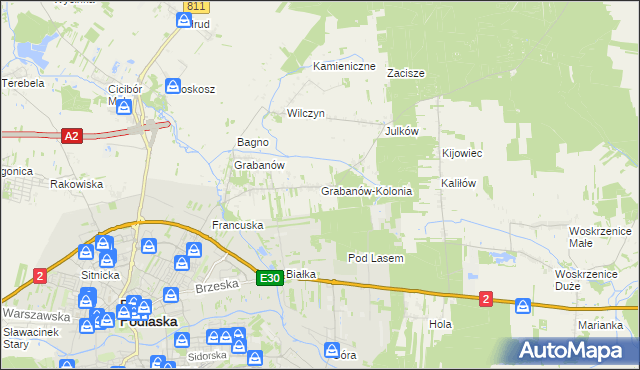 mapa Grabanów-Kolonia, Grabanów-Kolonia na mapie Targeo