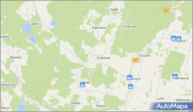 mapa Grabków gmina Lubsko, Grabków gmina Lubsko na mapie Targeo