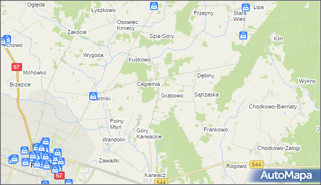 mapa Grabowo gmina Przasnysz, Grabowo gmina Przasnysz na mapie Targeo