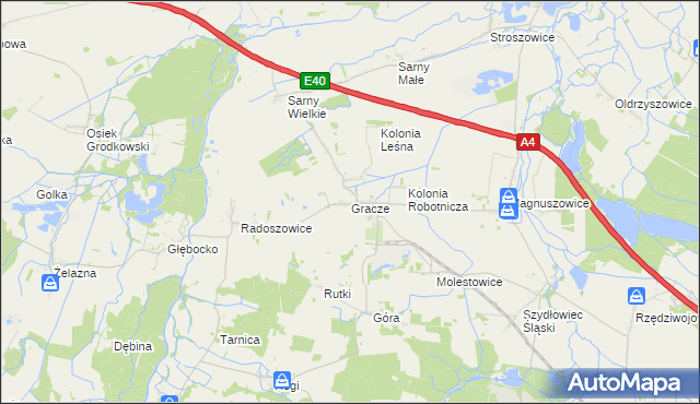 mapa Gracze, Gracze na mapie Targeo