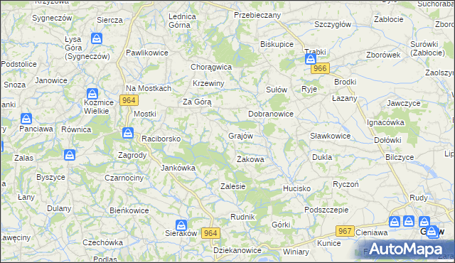 mapa Grajów, Grajów na mapie Targeo