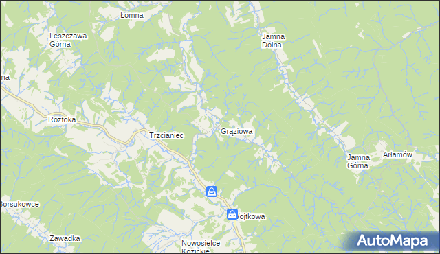 mapa Grąziowa, Grąziowa na mapie Targeo