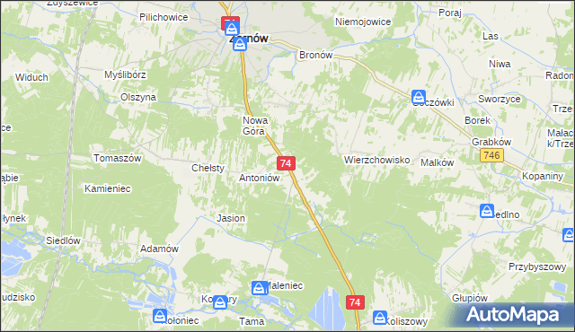 mapa Grębenice, Grębenice na mapie Targeo