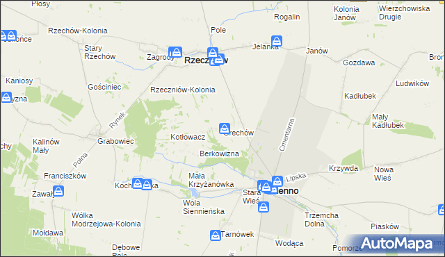 mapa Grechów, Grechów na mapie Targeo