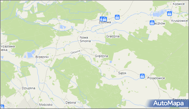 mapa Grędzina, Grędzina na mapie Targeo