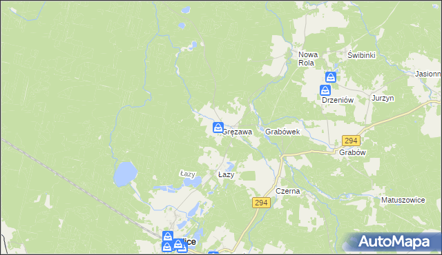 mapa Gręzawa, Gręzawa na mapie Targeo