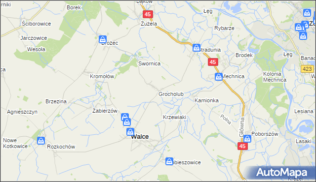 mapa Grocholub, Grocholub na mapie Targeo
