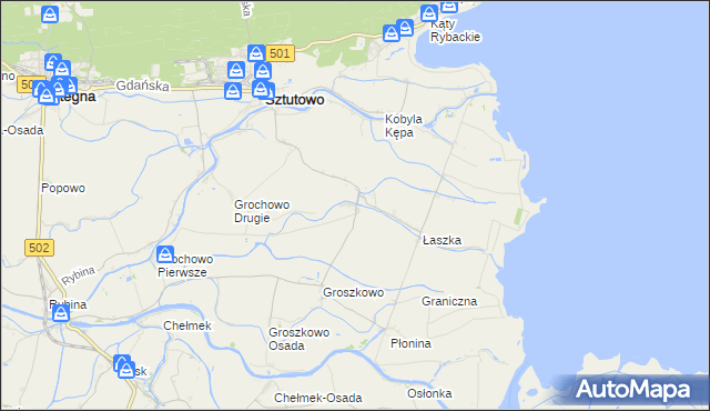 mapa Grochowo Trzecie, Grochowo Trzecie na mapie Targeo