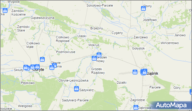 mapa Gródek Nowy, Gródek Nowy na mapie Targeo